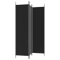 vidaXL Biombo divisor de 3 paneles de tela negro 150x200 cm vidaXL Biombo divisor de 3 paneles de tela negro 150x200 cm