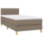 vidaXL Cama box spring con colchón LED tela gris taupe 100x200 cm