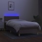 vidaXL Cama box spring con colchón LED tela gris taupe 100x200 cm