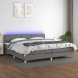 vidaXL Cama box spring con colchón y LED tela gris oscuro 200x200 cm vidaXL Cama box spring con colchón y LED tela gris oscuro 200x200 cm