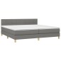 vidaXL Cama box spring con colchón y LED tela gris oscuro 200x200 cm vidaXL Cama box spring con colchón y LED tela gris oscuro 200x200 cm