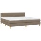 vidaXL Cama box spring con colchón LED tela gris taupe 200x200 cm vidaXL Cama box spring con colchón LED tela gris taupe 200x200 cm
