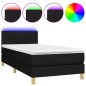 vidaXL Cama box spring con colchón LED tela negro 80x200 cm vidaXL Cama box spring con colchón LED tela negro 80x200 cm