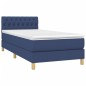 vidaXL Cama box spring con colchón y LED tela azul 80x200 cm
