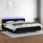 vidaXL Cama box spring con colchón LED tela negro 200x200 cm vidaXL Cama box spring con colchón LED tela negro 200x200 cm
