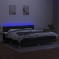 vidaXL Cama box spring con colchón LED tela negro 200x200 cm vidaXL Cama box spring con colchón LED tela negro 200x200 cm