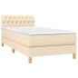vidaXL Cama box spring con colchón y LED tela crema 90x190 cm vidaXL Cama box spring con colchón y LED tela crema 90x190 cm