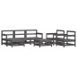 vidaXL Juego de muebles de jardín 7 piezas madera maciza de pino gris