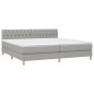 vidaXL Cama box spring con colchón tela y LED gris claro 200x200 cm vidaXL Cama box spring con colchón tela y LED gris claro 200x200 cm