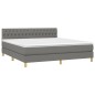 vidaXL Cama box spring con colchón y LED tela gris oscuro 180x200 cm vidaXL Cama box spring con colchón y LED tela gris oscuro 180x200 cm