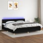 vidaXL Cama box spring con colchón LED tela negro 200x200 cm vidaXL Cama box spring con colchón LED tela negro 200x200 cm