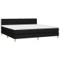 vidaXL Cama box spring con colchón LED tela negro 200x200 cm vidaXL Cama box spring con colchón LED tela negro 200x200 cm