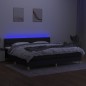 vidaXL Cama box spring con colchón LED tela negro 200x200 cm vidaXL Cama box spring con colchón LED tela negro 200x200 cm