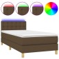 vidaXL Cama box spring con colchón LED tela marrón oscuro 90x190 cm vidaXL Cama box spring con colchón LED tela marrón oscuro 90x190 cm