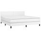 vidaXL Cama box spring colchón y LED cuero sintético blanco 180x200 cm vidaXL Cama box spring colchón y LED cuero sintético blanco 180x200 cm
