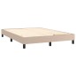 vidaXL Cama box spring colchón LED cuero sintético capuchino 140x200cm vidaXL Cama box spring colchón LED cuero sintético capuchino 140x200cm