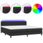 vidaXL Cama box spring colchón y LED cuero sintético negro 200x200 cm vidaXL Cama box spring colchón y LED cuero sintético negro 200x200 cm