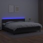 vidaXL Cama box spring colchón y LED cuero sintético negro 200x200 cm vidaXL Cama box spring colchón y LED cuero sintético negro 200x200 cm
