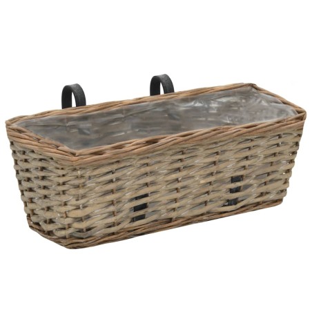 vidaXL Jardinera de balcón con forro PE 40 cm 2 unidades