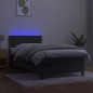 vidaXL Cama box spring colchón y LED terciopelo gris oscuro 80x200 cm vidaXL Cama box spring colchón y LED terciopelo gris oscuro 80x200 cm