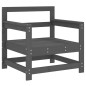 vidaXL Juego de muebles de jardín 7 piezas madera maciza de pino gris