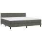 vidaXL Cama box spring colchón y LED terciopelo gris oscuro 200x200 cm vidaXL Cama box spring colchón y LED terciopelo gris oscuro 200x200 cm