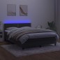 vidaXL Cama box spring colchón y LED terciopelo gris oscuro 140x200 cm vidaXL Cama box spring colchón y LED terciopelo gris oscuro 140x200 cm