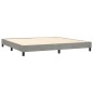vidaXL Cama box spring colchón y LED terciopelo gris claro 200x200 cm