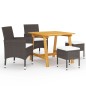 vidaXL Juego de comedor de jardín de 5 piezas marrón vidaXL Juego de comedor de jardín de 5 piezas marrón