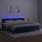 vidaXL Cama box spring colchón y LED terciopelo azul oscuro 200x200 cm vidaXL Cama box spring colchón y LED terciopelo azul oscuro 200x200 cm