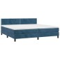 vidaXL Cama box spring colchón y LED terciopelo azul oscuro 200x200 cm vidaXL Cama box spring colchón y LED terciopelo azul oscuro 200x200 cm