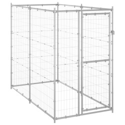 vidaXL Perrera de exterior de acero galvanizado 110x220x180 cm