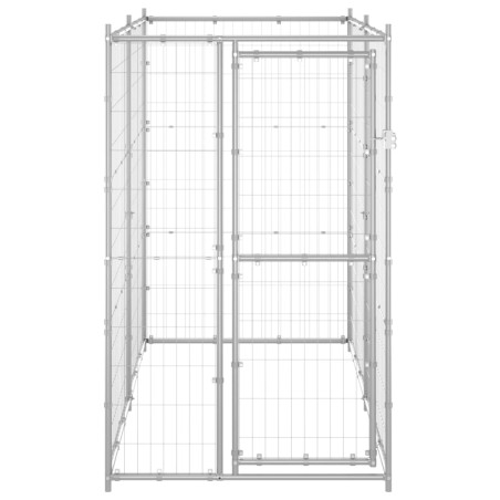 vidaXL Perrera de exterior de acero galvanizado 110x220x180 cm