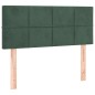 vidaXL Cama box spring colchón y LED terciopelo verde oscuro 90x190 cm