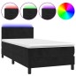 vidaXL Cama box spring colchón y LED terciopelo negro 90x190 cm vidaXL Cama box spring colchón y LED terciopelo negro 90x190 cm