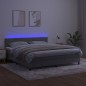 vidaXL Cama box spring colchón y LED terciopelo gris claro 180x200 cm vidaXL Cama box spring colchón y LED terciopelo gris claro 180x200 cm