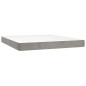 vidaXL Cama box spring colchón y LED terciopelo gris claro 180x200 cm vidaXL Cama box spring colchón y LED terciopelo gris claro 180x200 cm