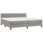 vidaXL Cama box spring colchón y LED terciopelo gris claro 200x200 cm vidaXL Cama box spring colchón y LED terciopelo gris claro 200x200 cm