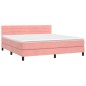 vidaXL Cama box spring colchón y LED terciopelo rosa 180x200 cm vidaXL Cama box spring colchón y LED terciopelo rosa 180x200 cm
