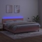 vidaXL Cama box spring colchón y LED terciopelo rosa 180x200 cm vidaXL Cama box spring colchón y LED terciopelo rosa 180x200 cm