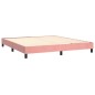 vidaXL Cama box spring colchón y LED terciopelo rosa 180x200 cm vidaXL Cama box spring colchón y LED terciopelo rosa 180x200 cm