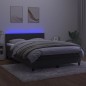 vidaXL Cama box spring colchón y LED terciopelo gris oscuro 140x200 cm vidaXL Cama box spring colchón y LED terciopelo gris oscuro 140x200 cm