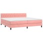 vidaXL Cama box spring colchón y LED terciopelo rosa 200x200 cm vidaXL Cama box spring colchón y LED terciopelo rosa 200x200 cm