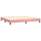 vidaXL Cama box spring colchón y LED terciopelo rosa 200x200 cm vidaXL Cama box spring colchón y LED terciopelo rosa 200x200 cm