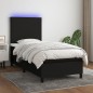 vidaXL Cama box spring colchón y luces LED tela negro 100x200 cm vidaXL Cama box spring colchón y luces LED tela negro 100x200 cm