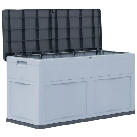 vidaXL Caja de almacenamiento 320 L gris y negro