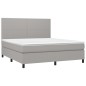 vidaXL Cama box spring colchón y luces LED tela gris claro 160x200 cm vidaXL Cama box spring colchón y luces LED tela gris claro 160x200 cm