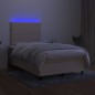 vidaXL Cama box spring con colchón y LED tela crema 120x200 cm vidaXL Cama box spring con colchón y LED tela crema 120x200 cm