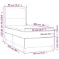 vidaXL Cama box spring colchón y luces LED tela gris claro 90x200 cm vidaXL Cama box spring colchón y luces LED tela gris claro 90x200 cm