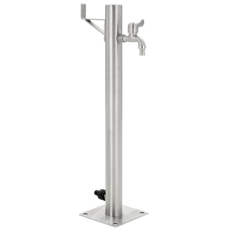 vidaXL Columna de agua de jardín acero inoxidable redonda 65 cm
